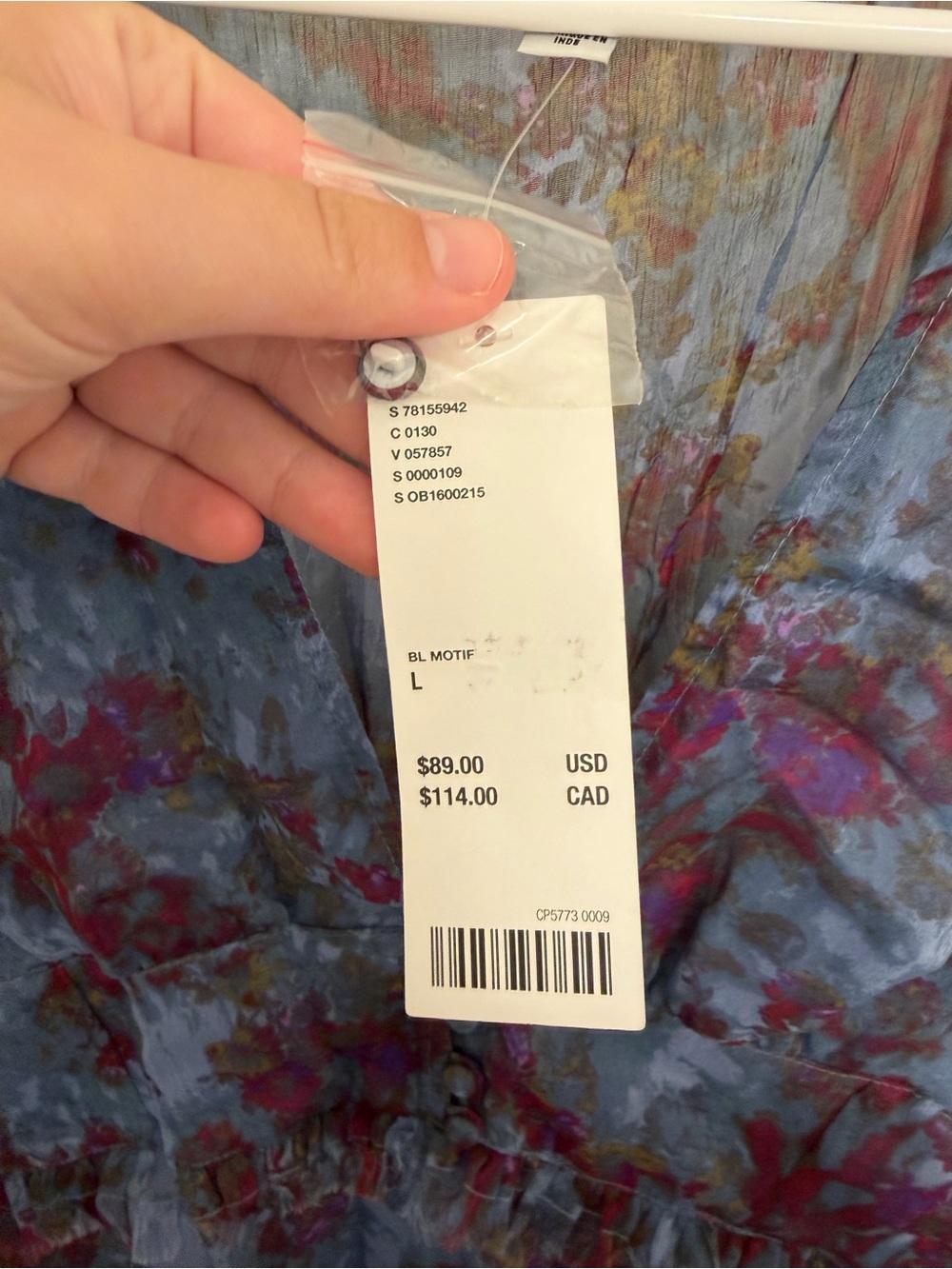 NWT Urban Outfitters Florence Chiffon Midi Dress Blue Purple Floral Size Large - Picture 6 of 12